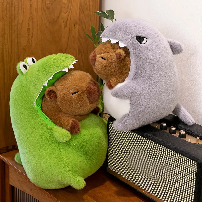 Capy-croco & Capy-shark — Grande Peluche Capybara 40cm | Capyflush